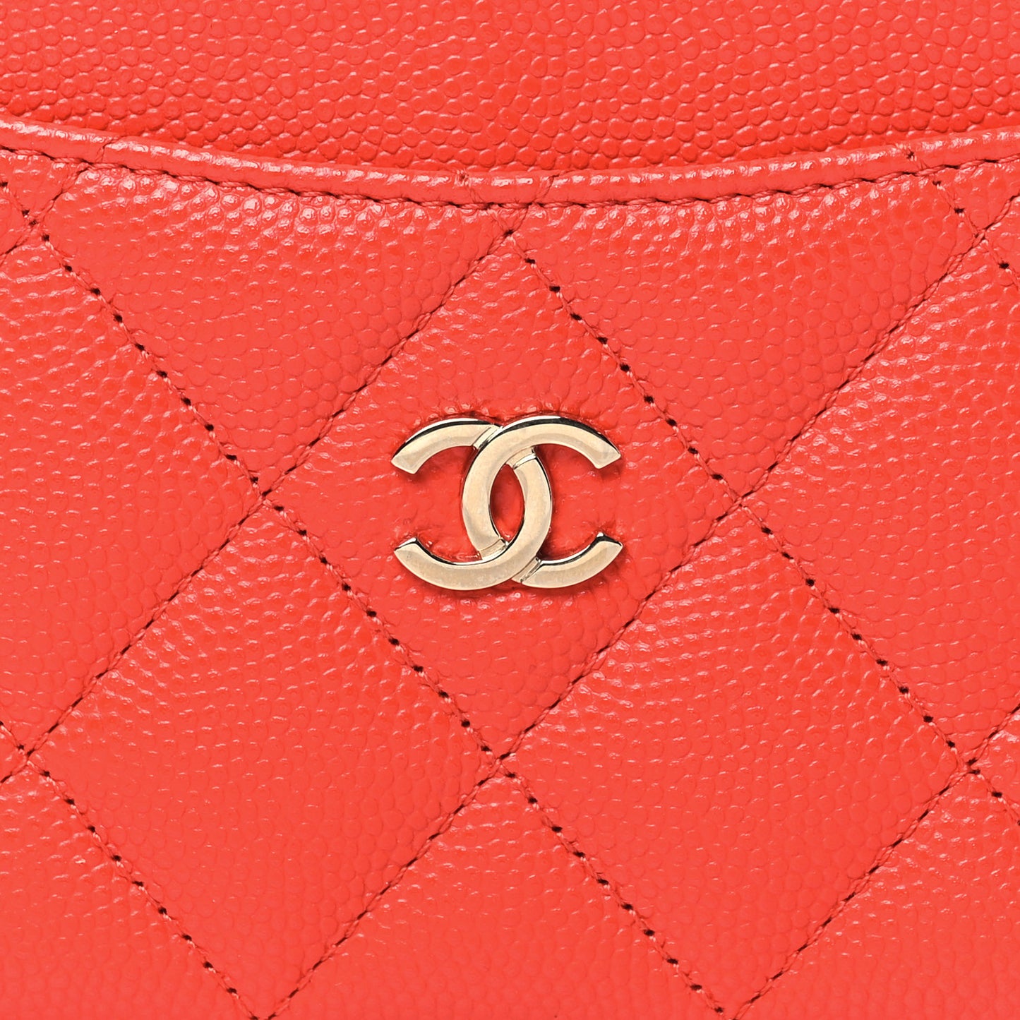 Caviar Quilted Card Holder Red