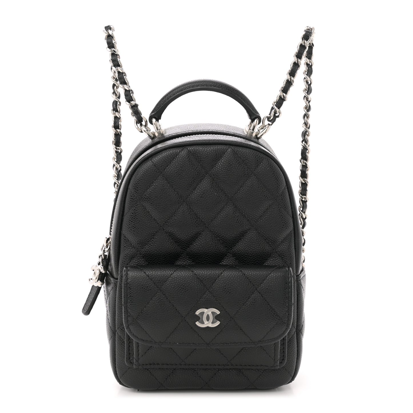 Caviar Quilted CC Mini Classic Backpack Black