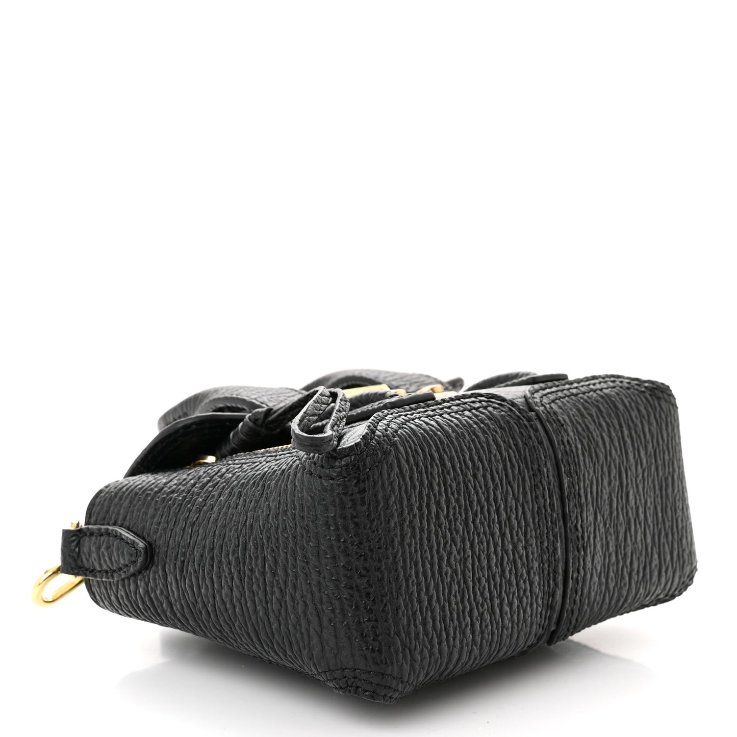 Textured Calfskin Nano Pashli Satchel Black