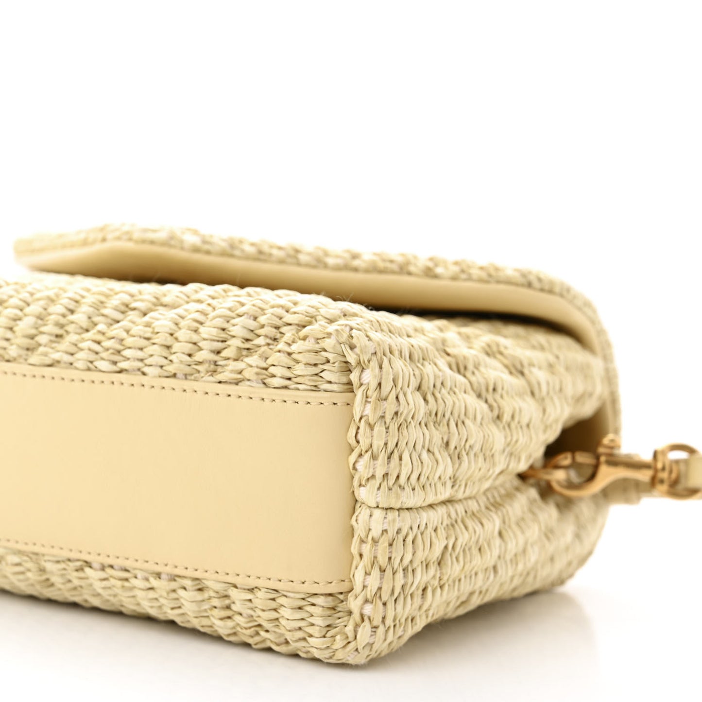 Raffia Monogram Toy Loulou Chain Satchel Naturale