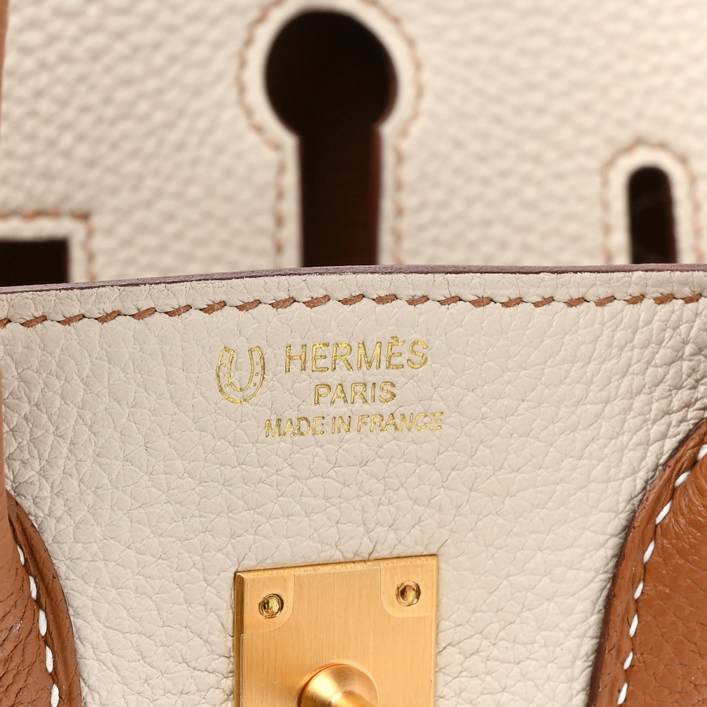 Togo Horseshoe Birkin 25 Craie Gold