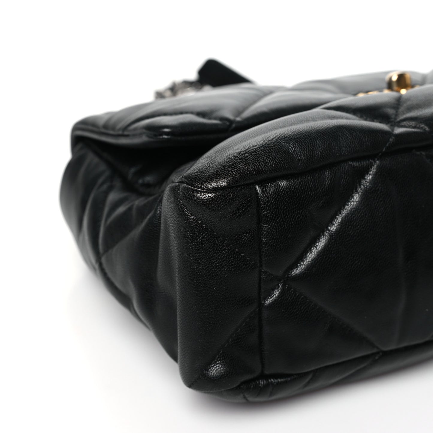 Lambskin Quilted Large Chanel 19 Flap Black