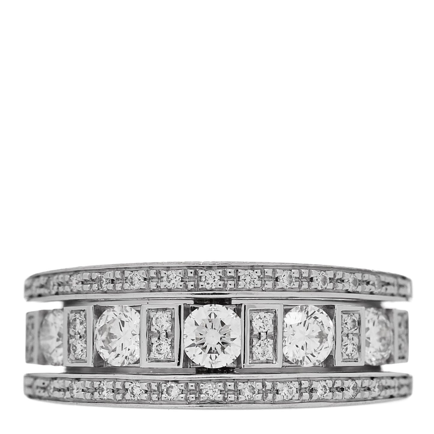 18K White Gold Diamond Belle Epoque Band Ring 53 6.25