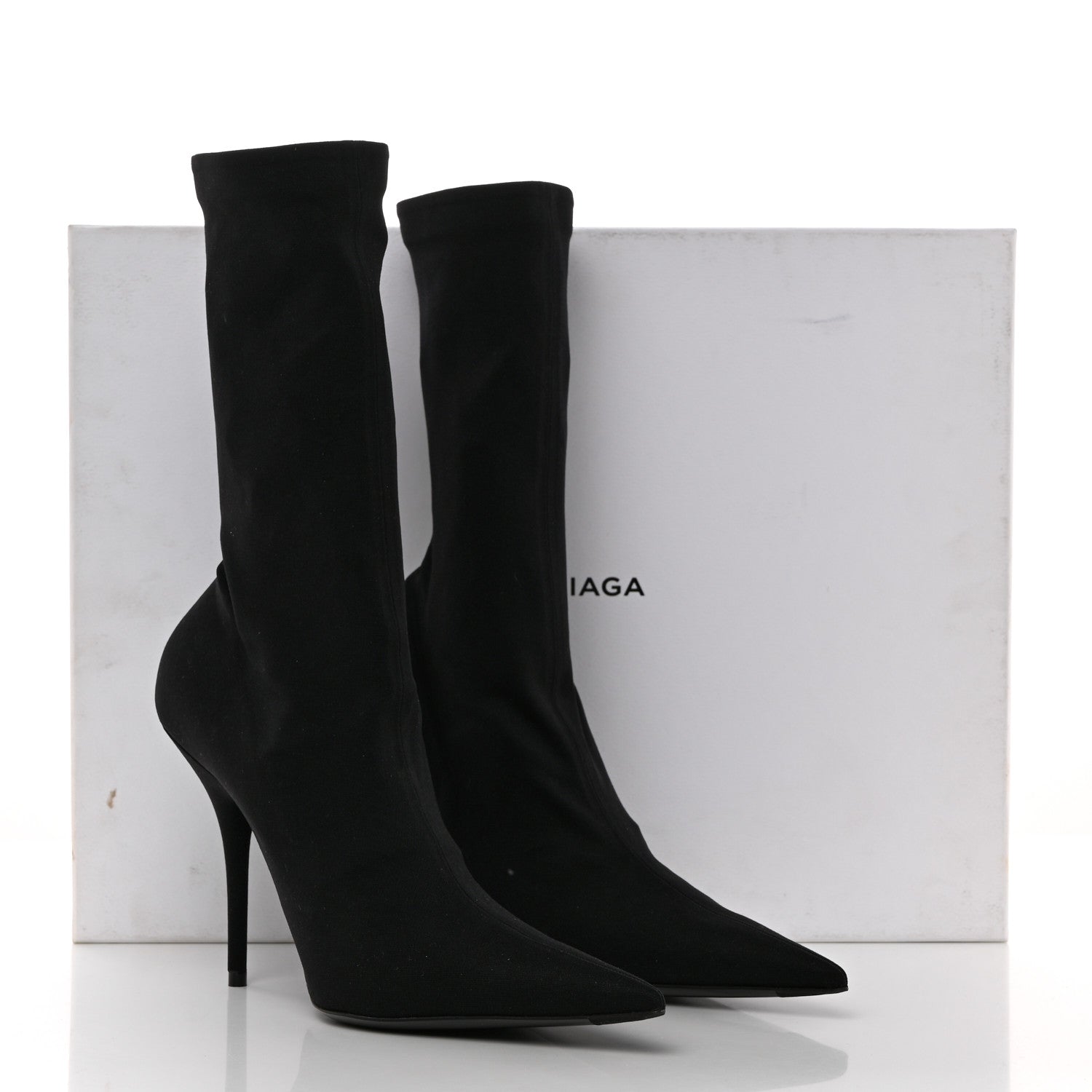 Balenciaga Jersey Crepe Round Toe Knife Booties 39 Black 7 of 7