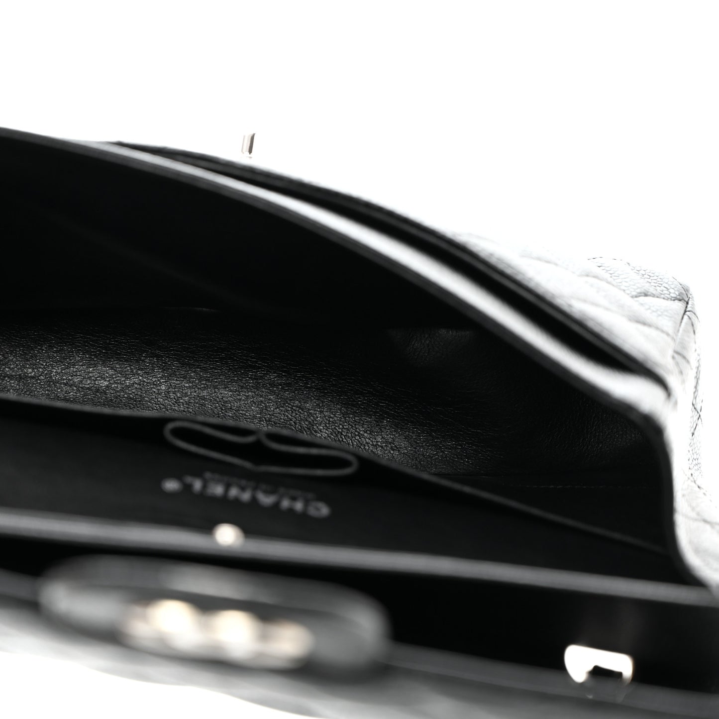 Caviar Quilted Medium Double Flap Black
