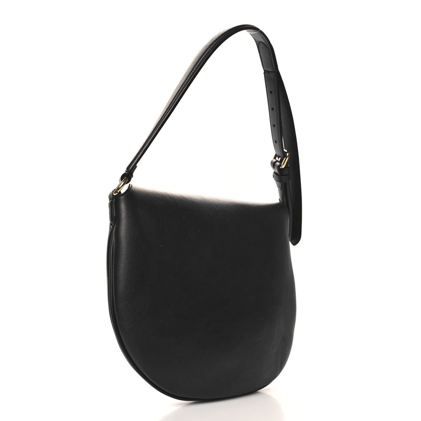 Vitello Grace Suede Small Croissant Hobo Black
