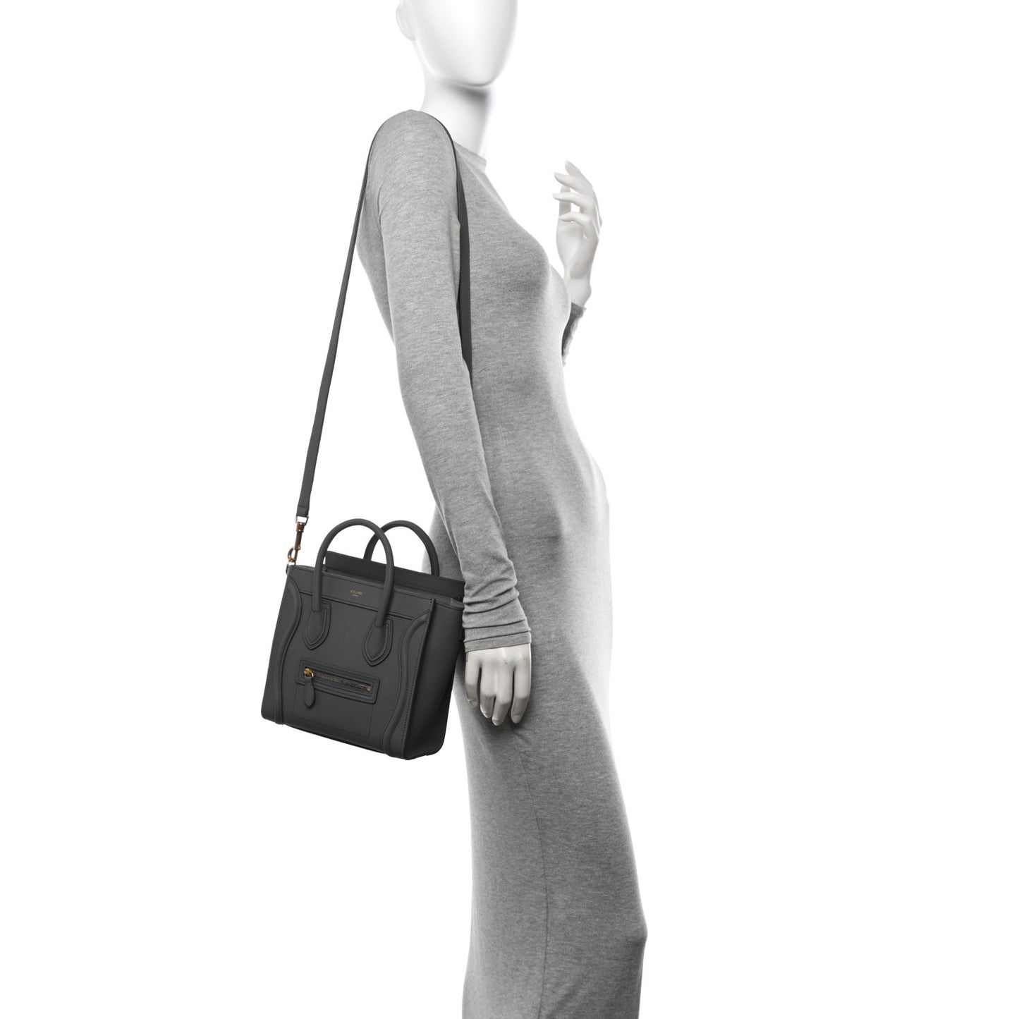 Baby Drummed Calfskin Nano Luggage Kohl