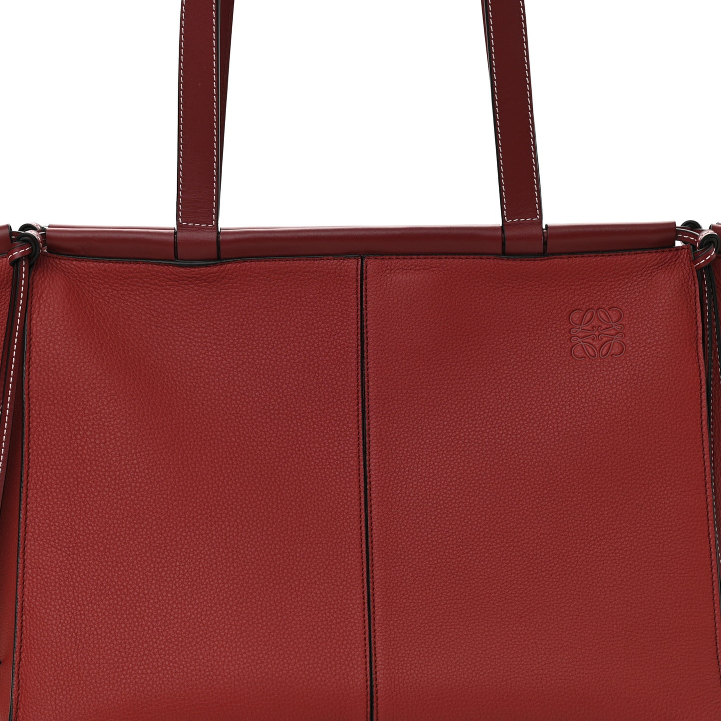 Soft Grained Calfskin Medium Cushion Tote Merlot