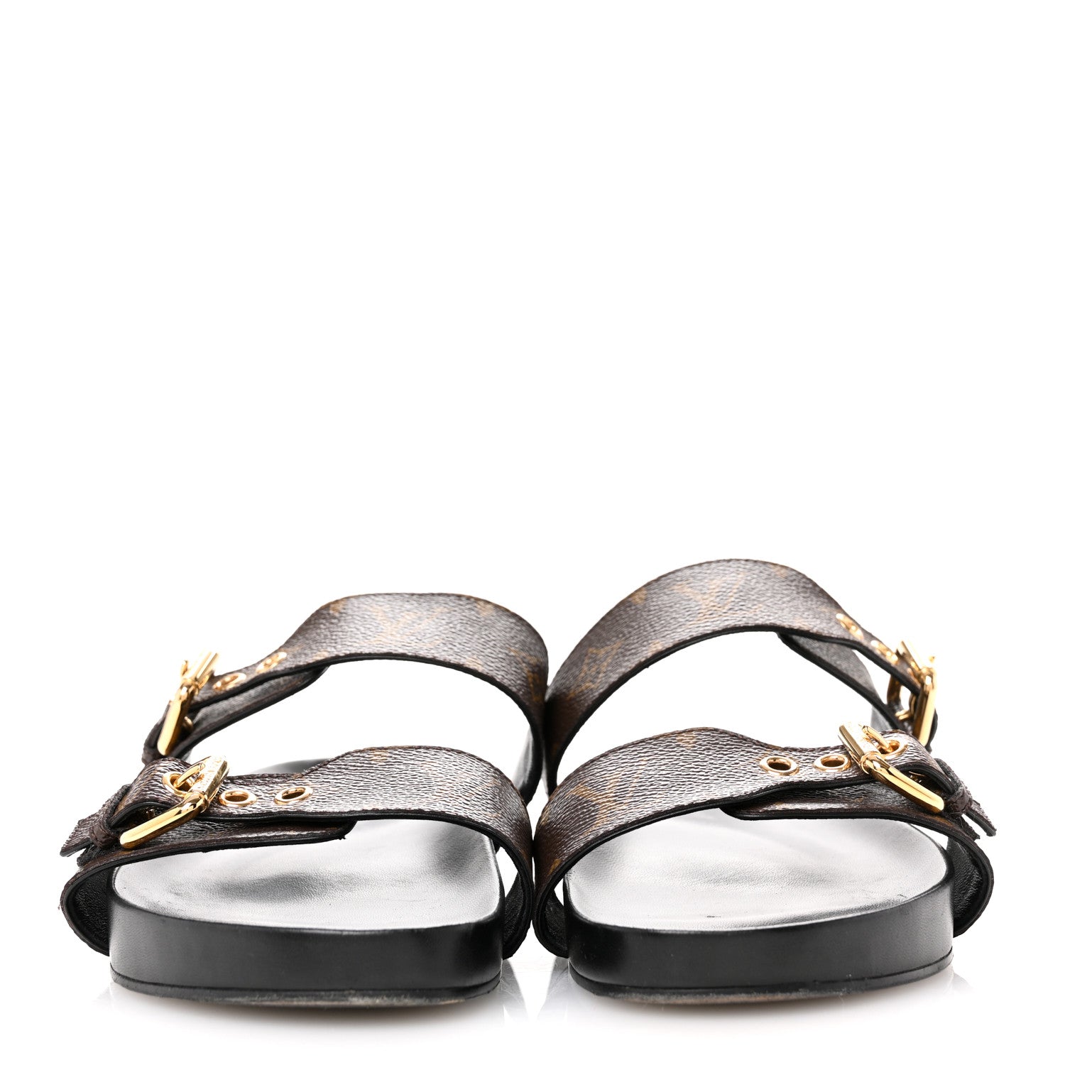 Louis Vuitton Monogram Bom Dia Mule Sandals 38 Black 3 of 11