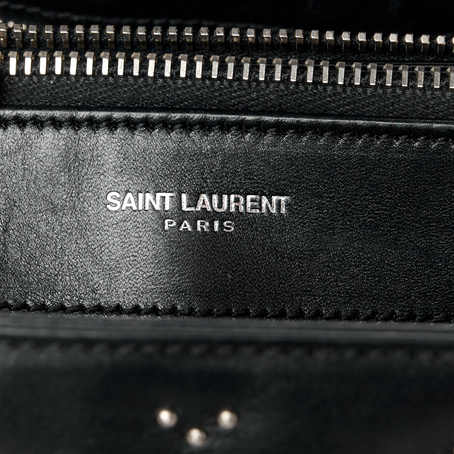 Lambskin Matelasse Studded Chevron Monogram Shopping Bag Black