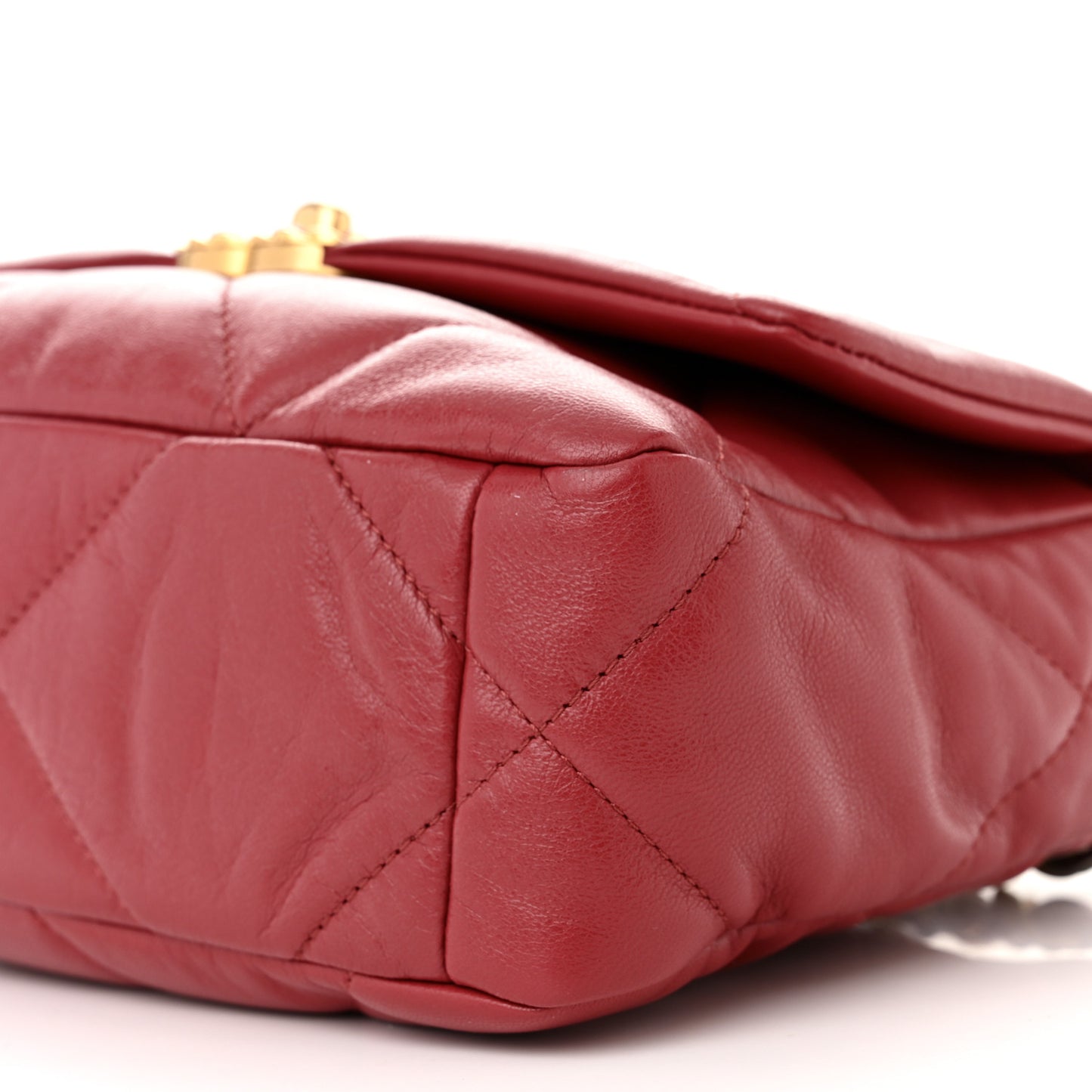 Goatskin Quilted Medium Chanel 19 Flap Red