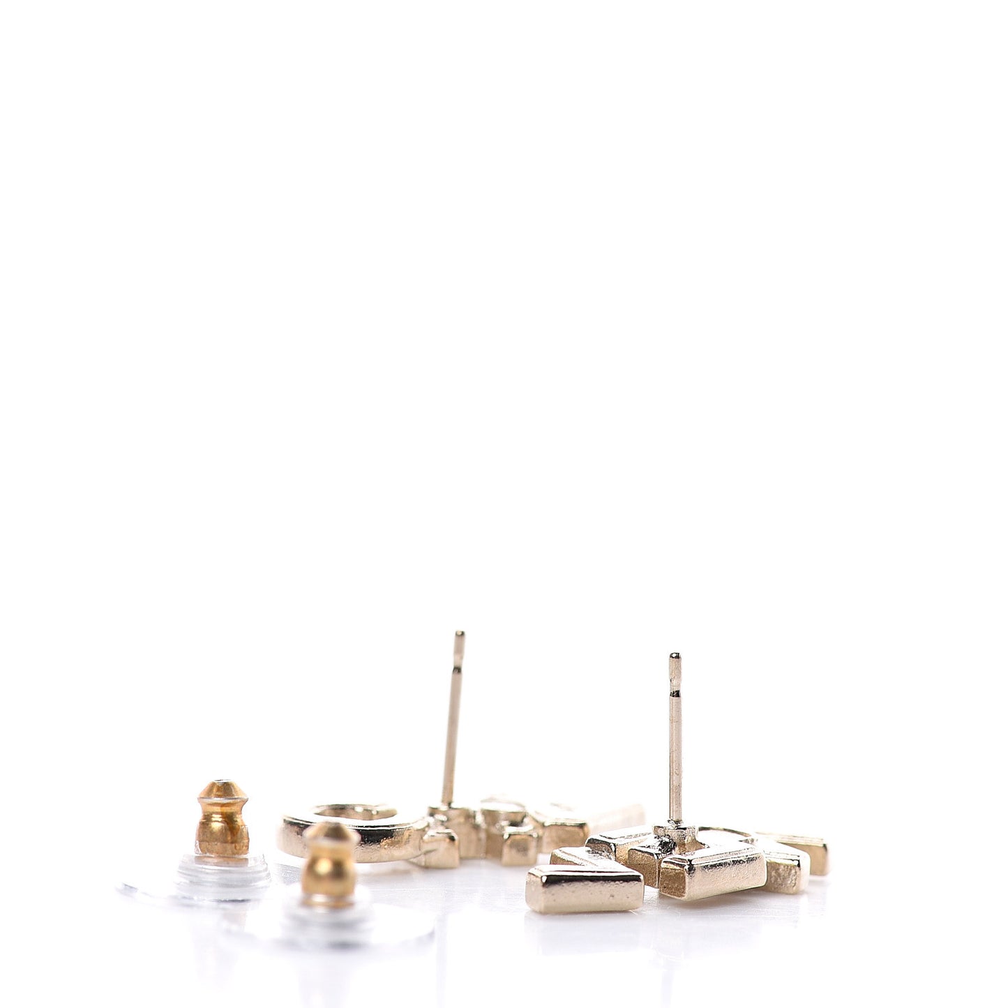 Crystal Pearl Signature Stud Earrings Gold