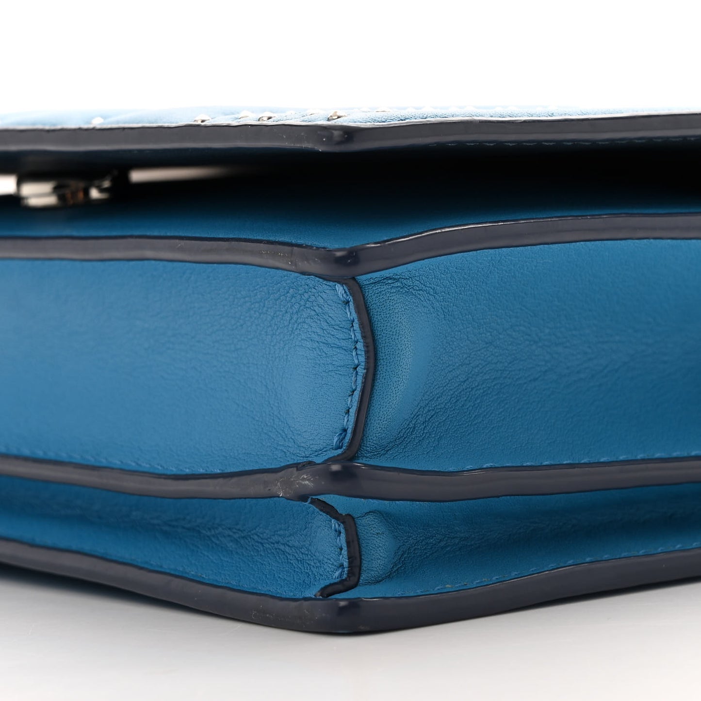 Lambskin Diamond Disco Flap Crossbody Bag Blue