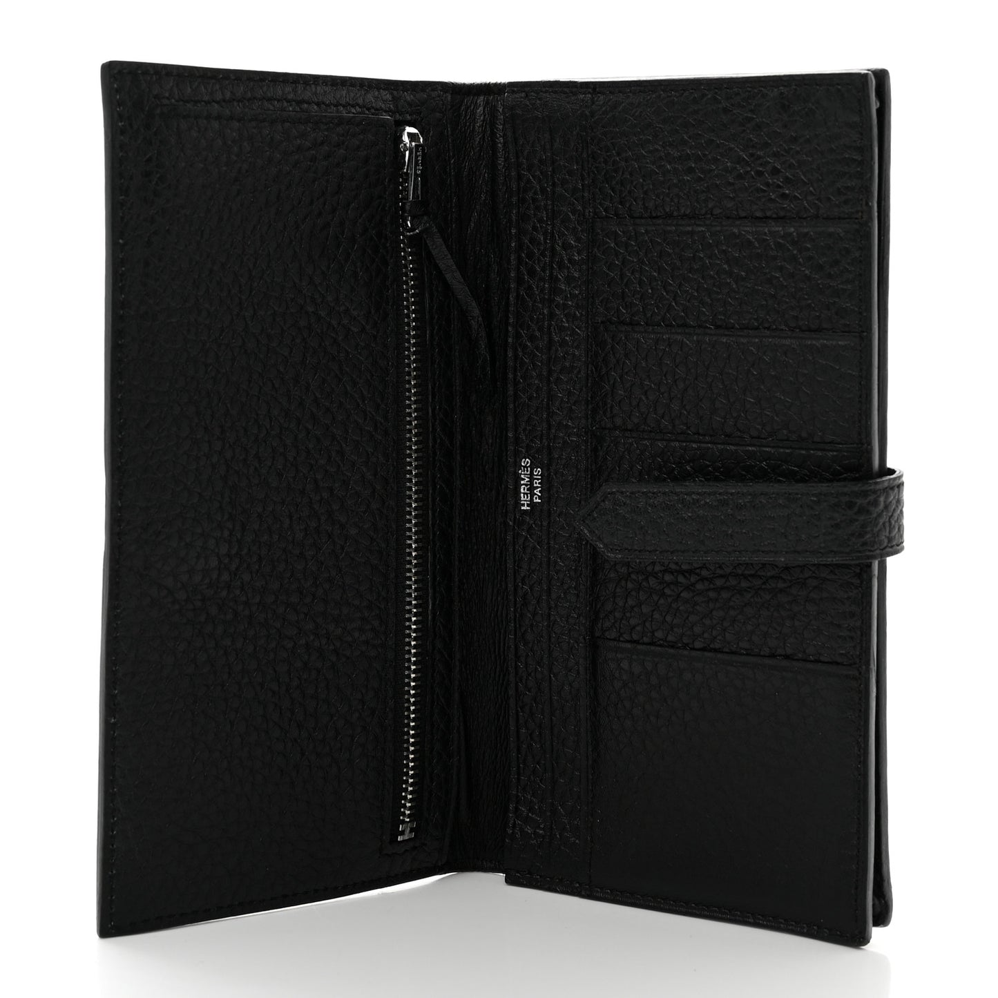 Taurillon Clemence Bearn Gusset Wallet Black