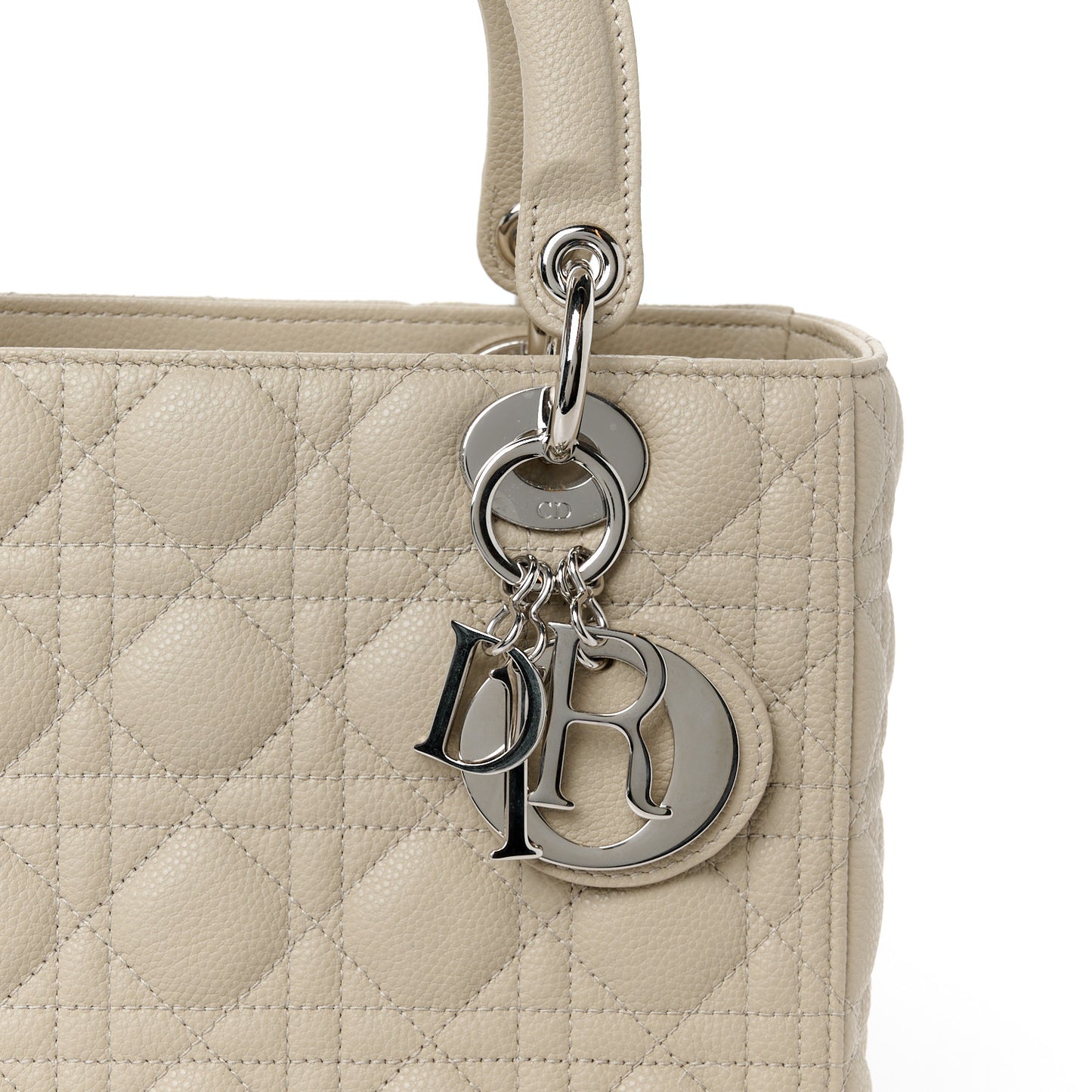 Grained Calfskin Cannage Medium Lady Dior Sable
