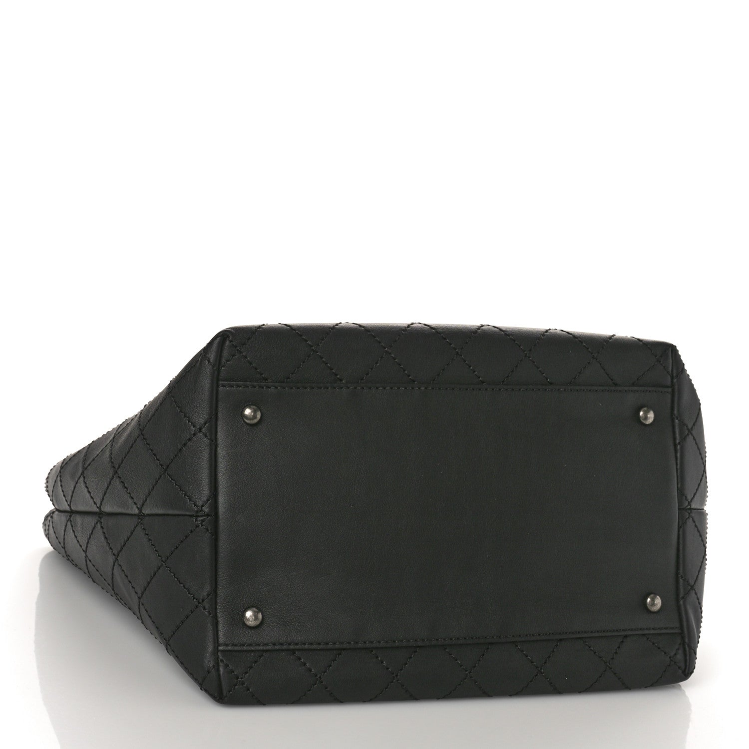 Chanel Calfskin Stitched Medium Shopping Tote Black 4 of 9
