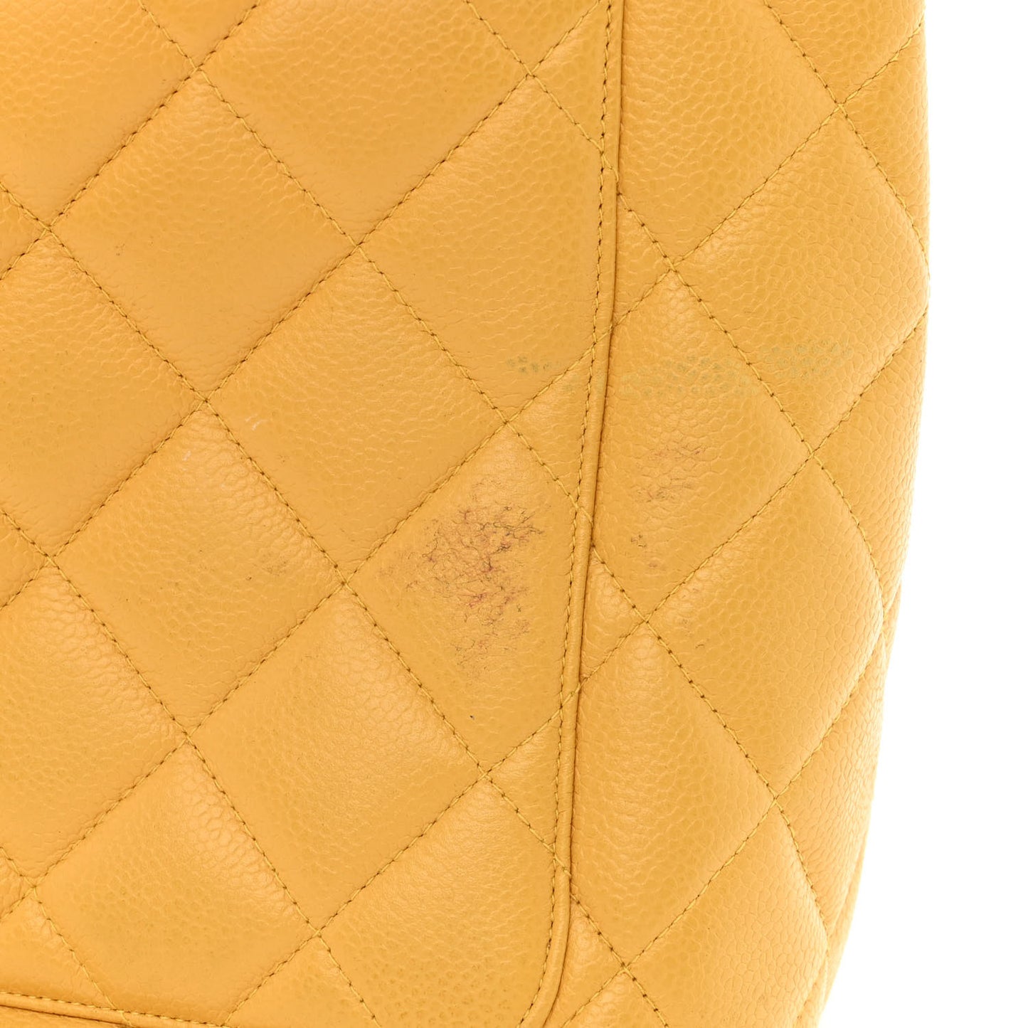 Caviar Quilted Medallion Tote Yellow
