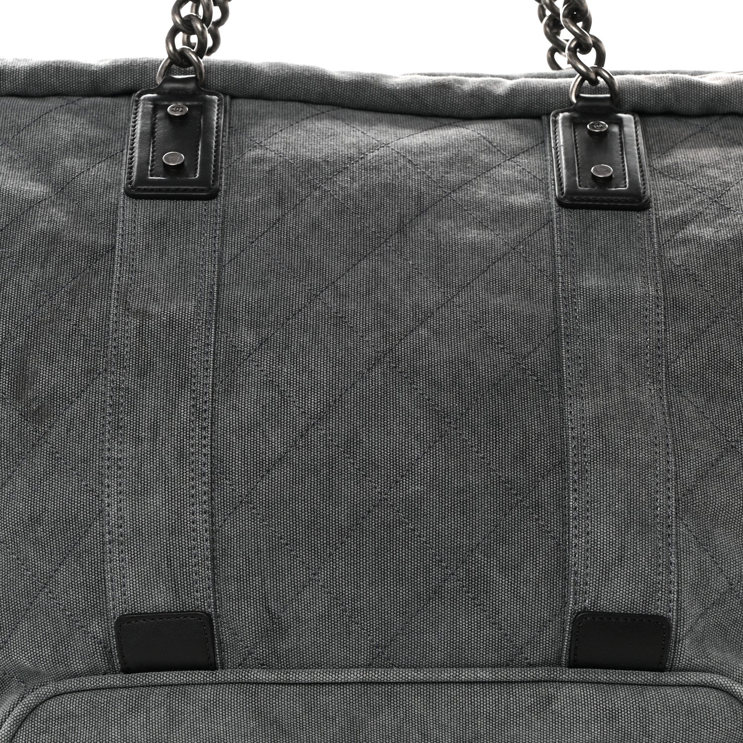 Chanel Canvas CC Cocoon Travel Tote Grey Black 7 of 11