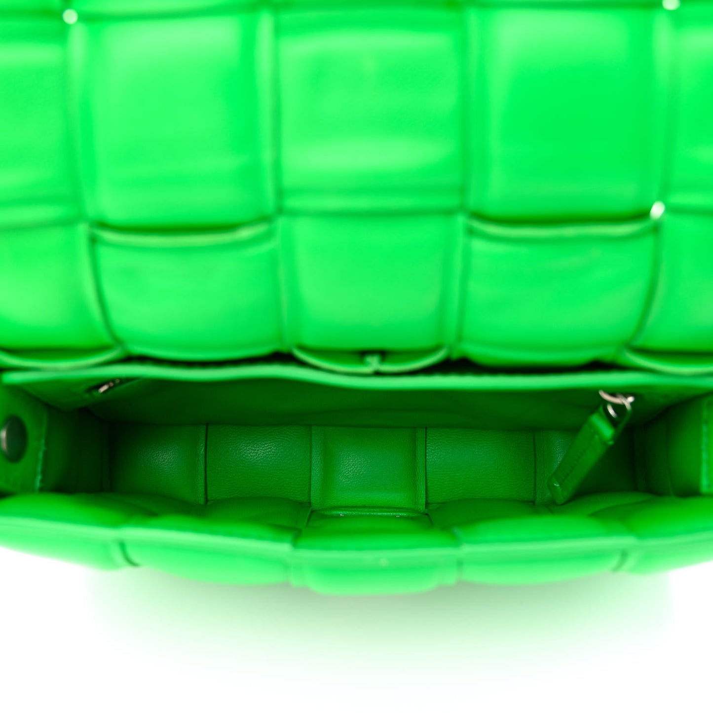 Nappa Maxi Intreccio Padded Cassette Crossbody Bag Parakeet