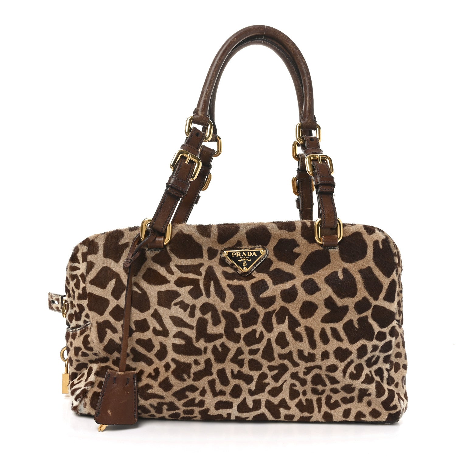 Prada Cavallino Giraffe Print Tote Sabbia Moro 1746956 – FASHIONPHILE