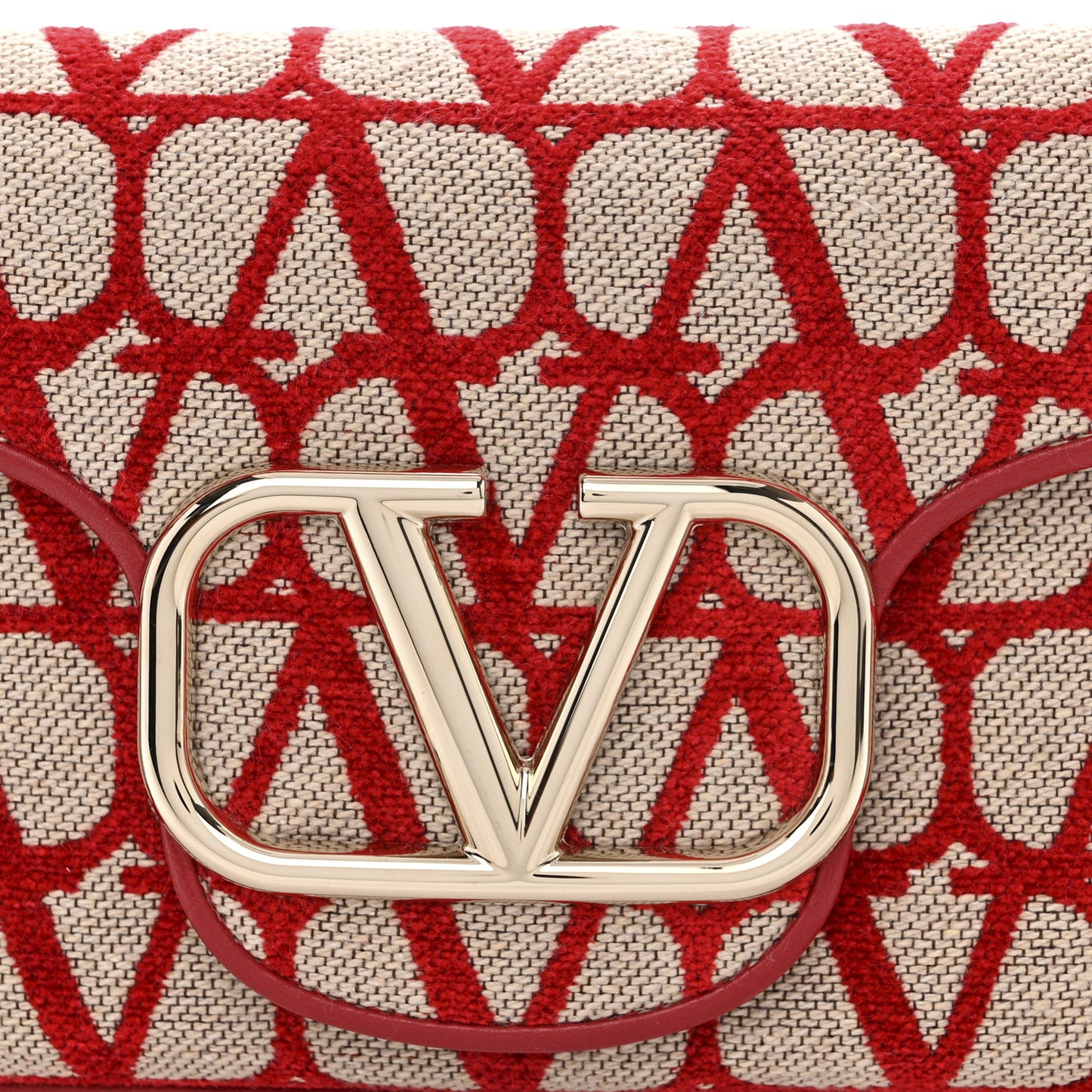 Toile Iconographe Goatskin Vlogo Small Loco Hobo Bag Natural Rosso Valentino