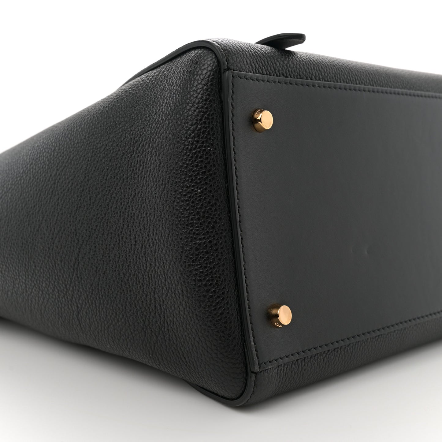 Grained Calfskin Buckle Tote Black