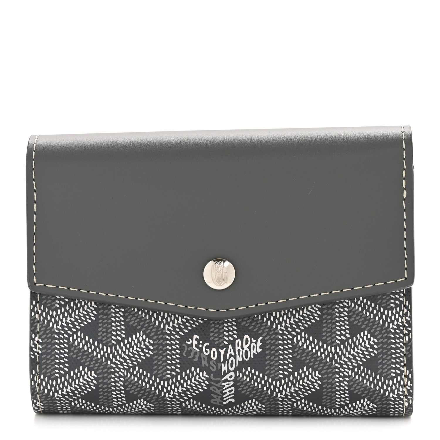3/2 12時まで＊GOYARD Goyard Goyardine Saint-Gabriel Compact Wallet Grey 1768938