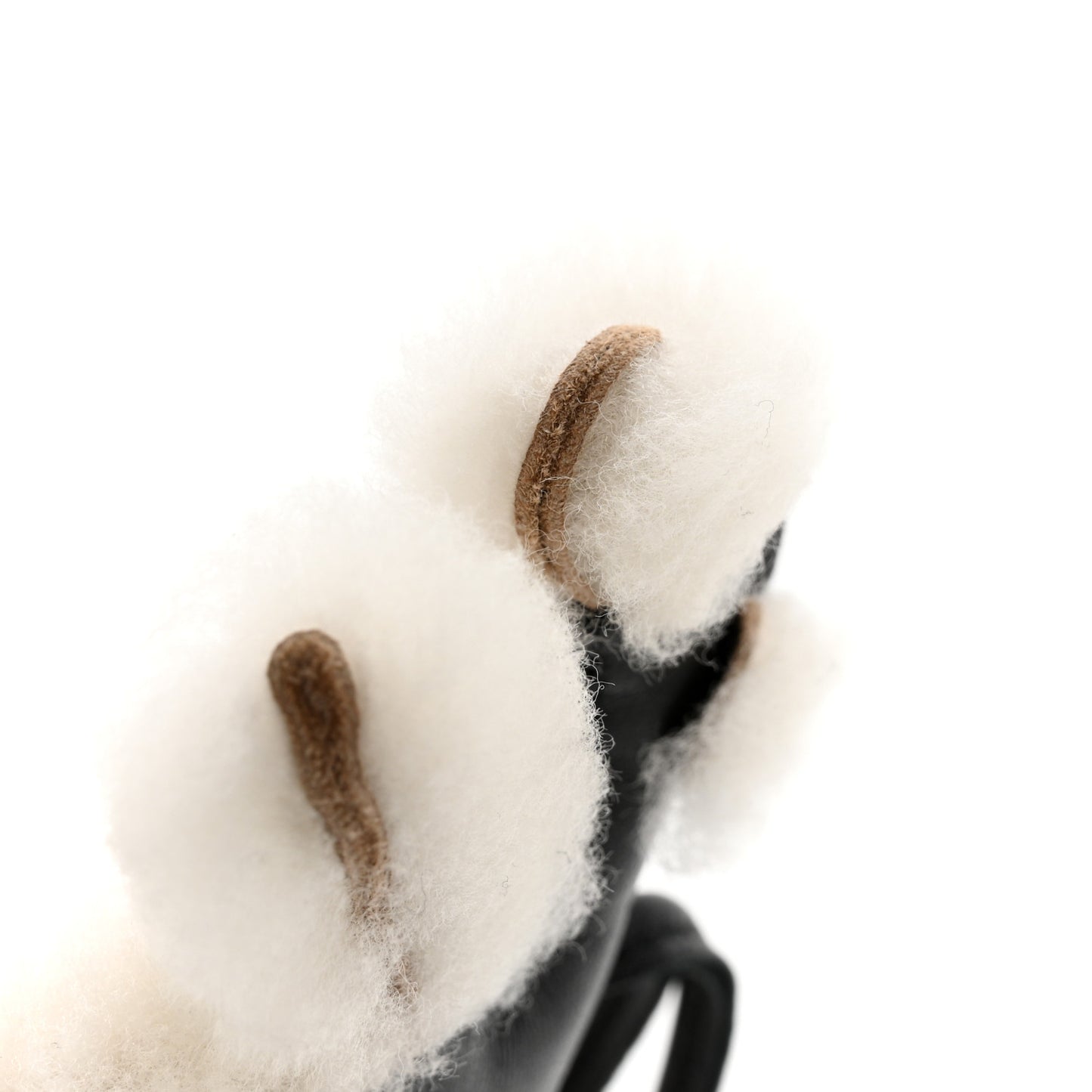Milo Lambskin Shearling Budy Charm Black