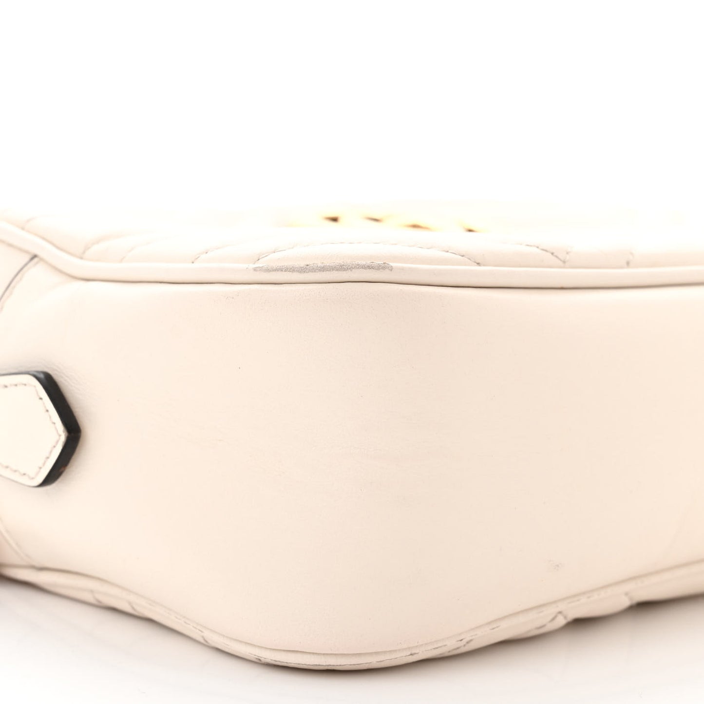 Calfskin Matelasse Small GG Marmont Chain Shoulder Bag White