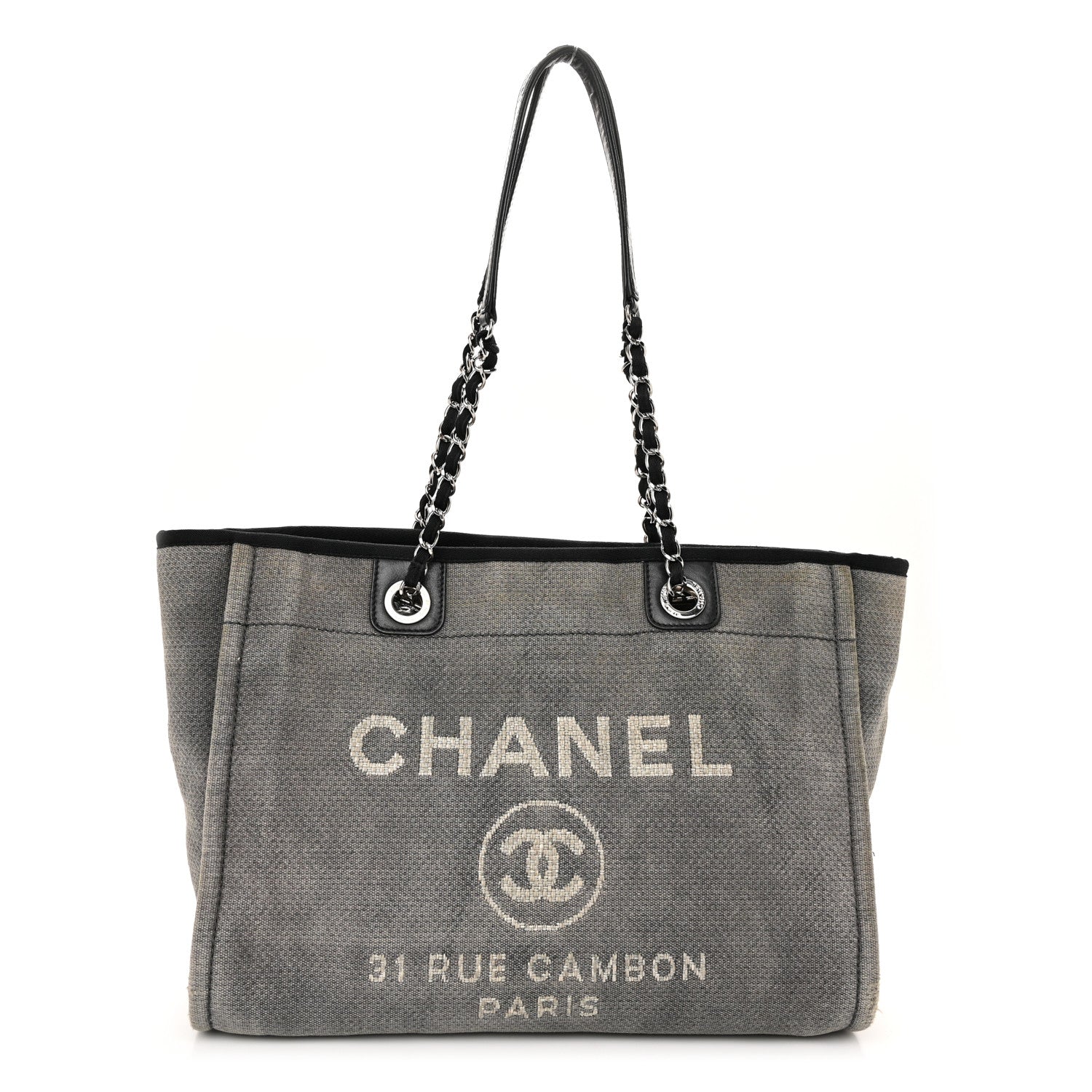 Chanel Canvas Small Deauville Tote Grey 1 of 13