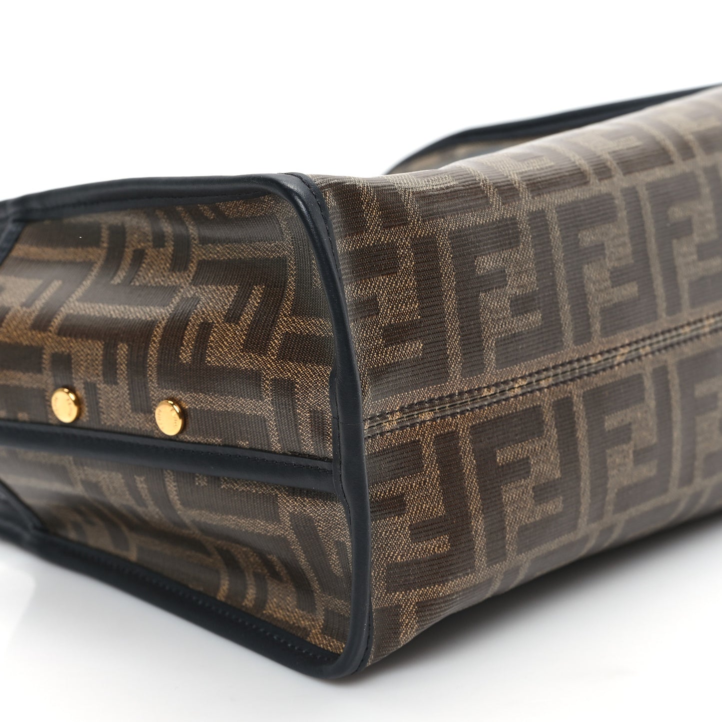Glazed Fabric Vitello Century FF 1974 Stamp Patch Mini Peekaboo Defender Cover Mogano Panna Black