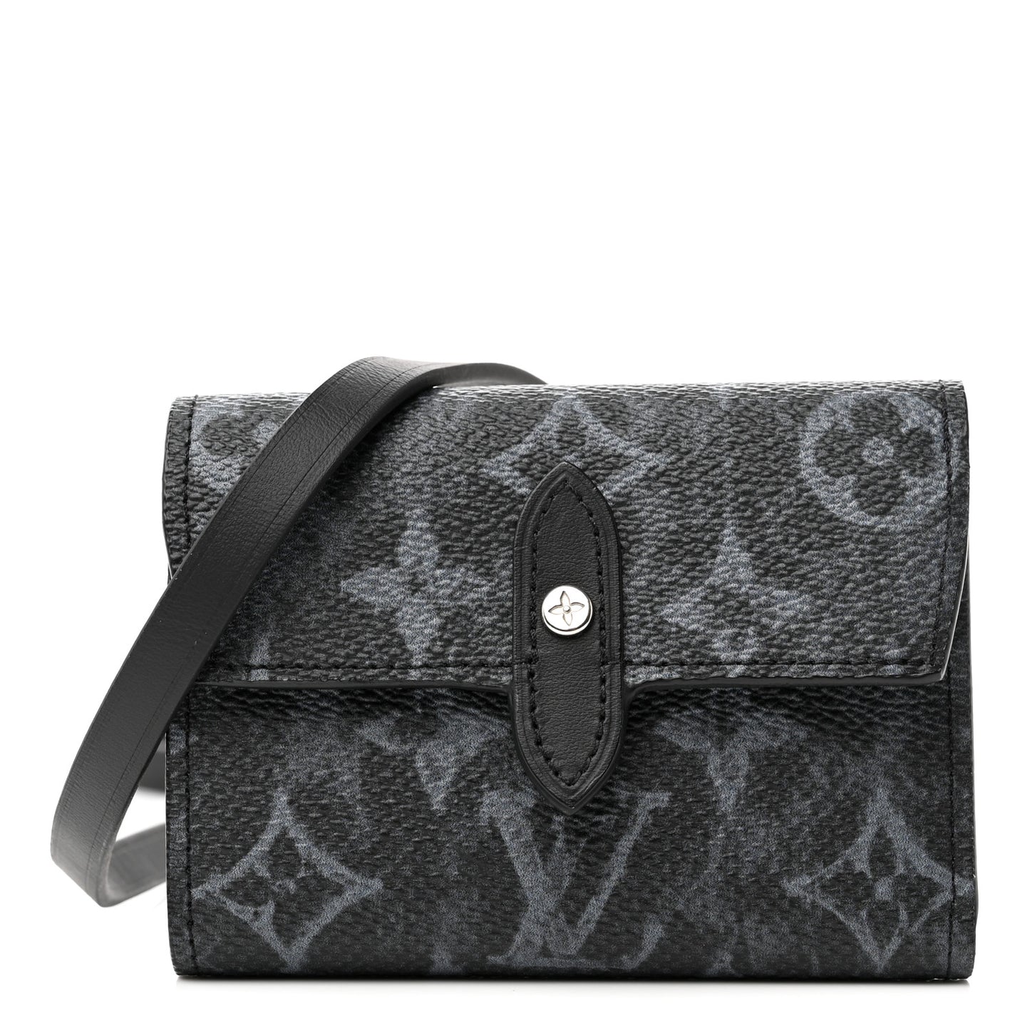 Monogram Pastel Cross Card Holder Black