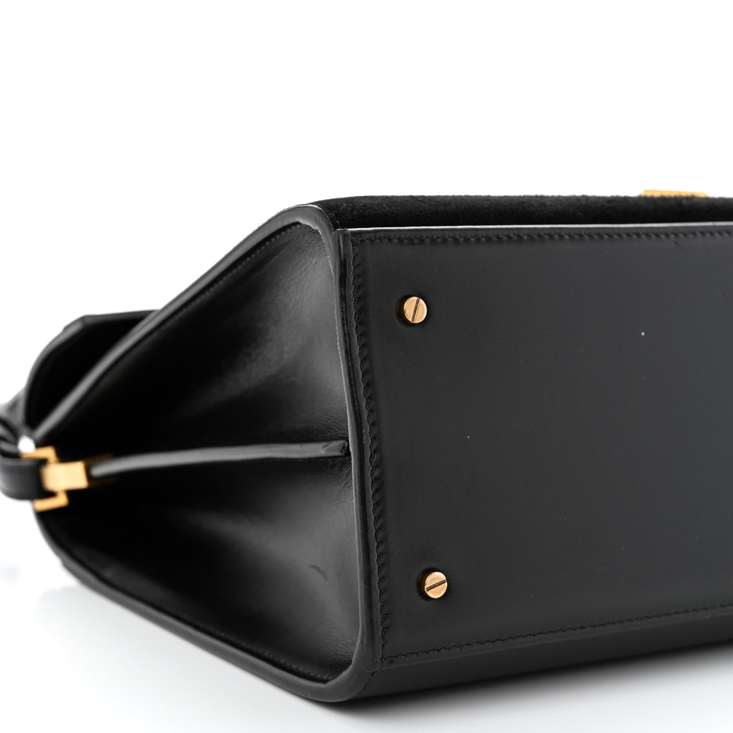 Saint Laurent Kid Scamosciato Smooth Calfskin Medium Classic Monogram Cassandra Top Handle Black Rouge Legion 9 of 12