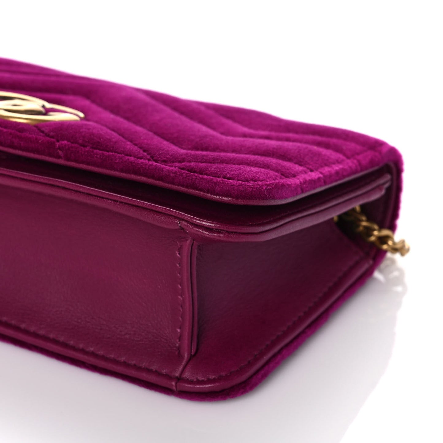 Velvet Matelasse GG Marmont Mini Bag Fuchsia Violet Cyclamen