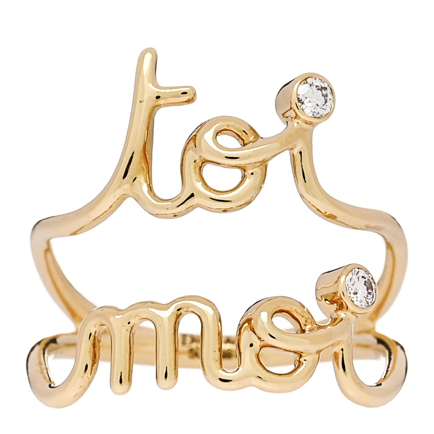 18K Yellow Gold Diamond Toi Moi Ring 50 5.25