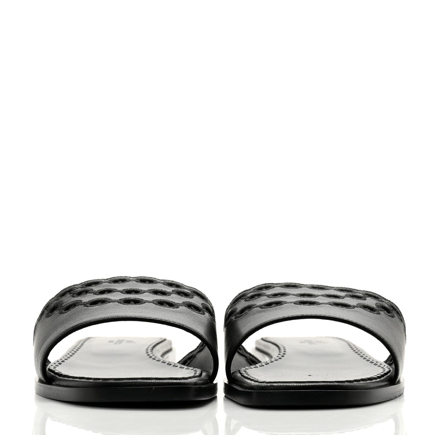 Calfskin Chaine d'Ancre Gaelle Sandals 40.5 Black