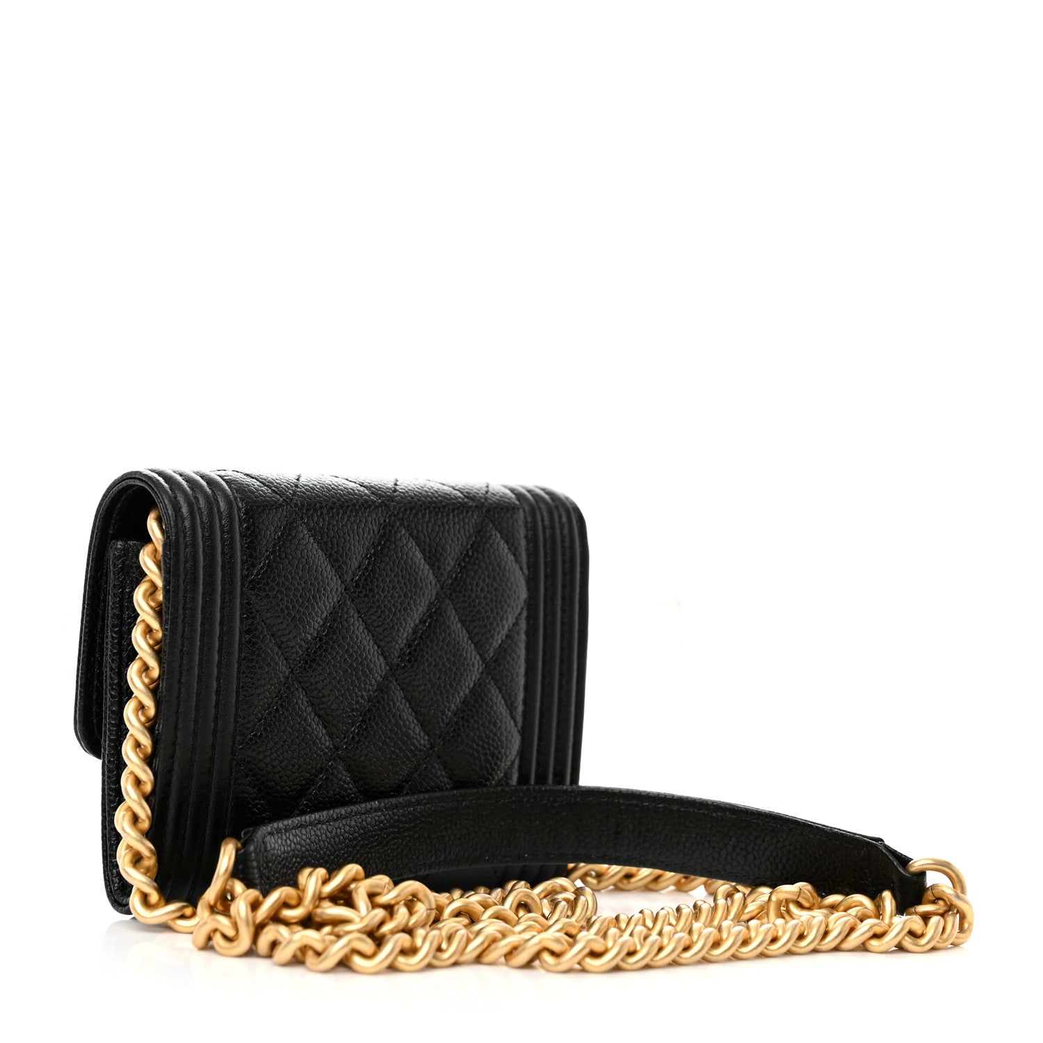 Chanel Caviar Quilted Boy Card Holder On Chain Black 3 of 11