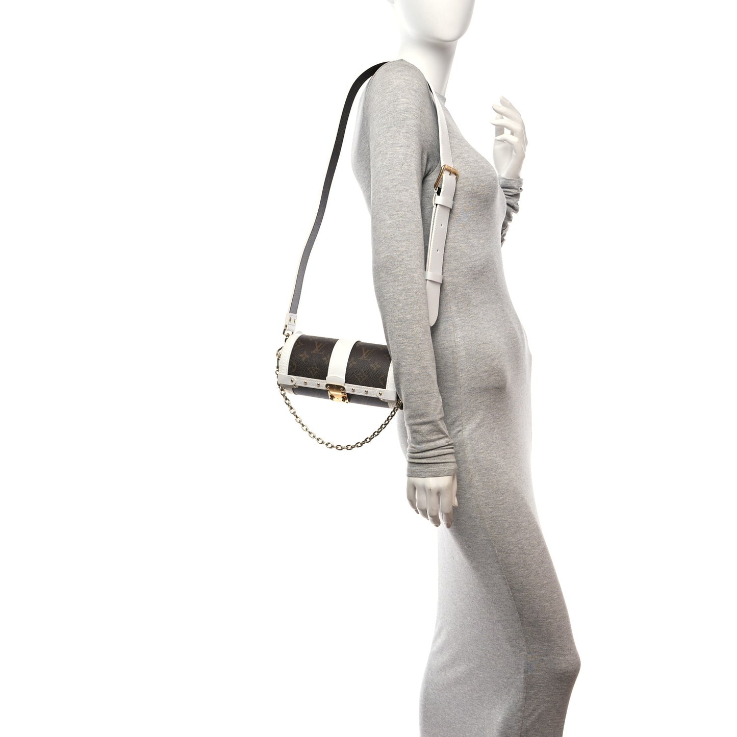Monogram LV Match Papillon Trunk White