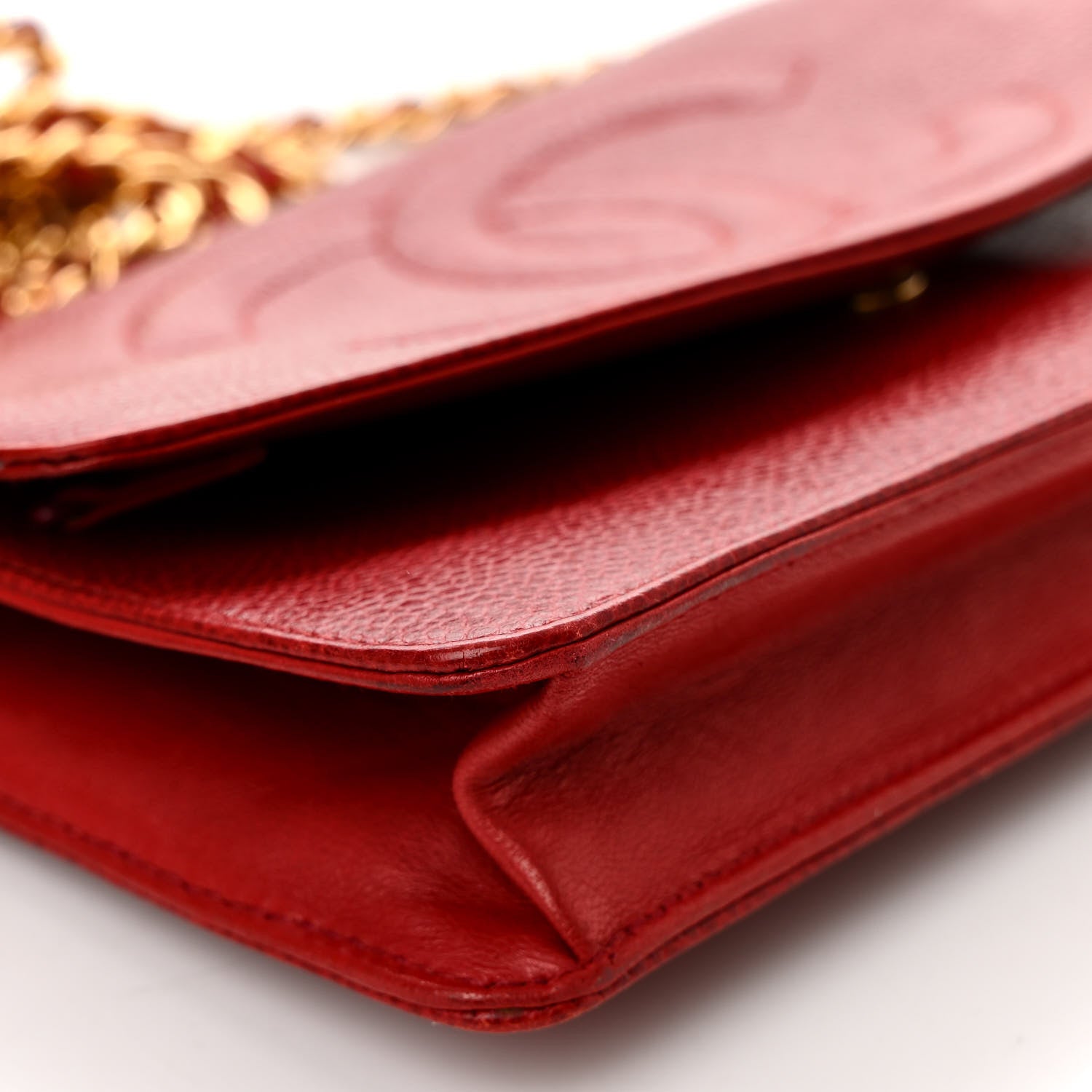 Chanel Caviar Timeless CC Wallet On Chain WOC Red 18 of 18