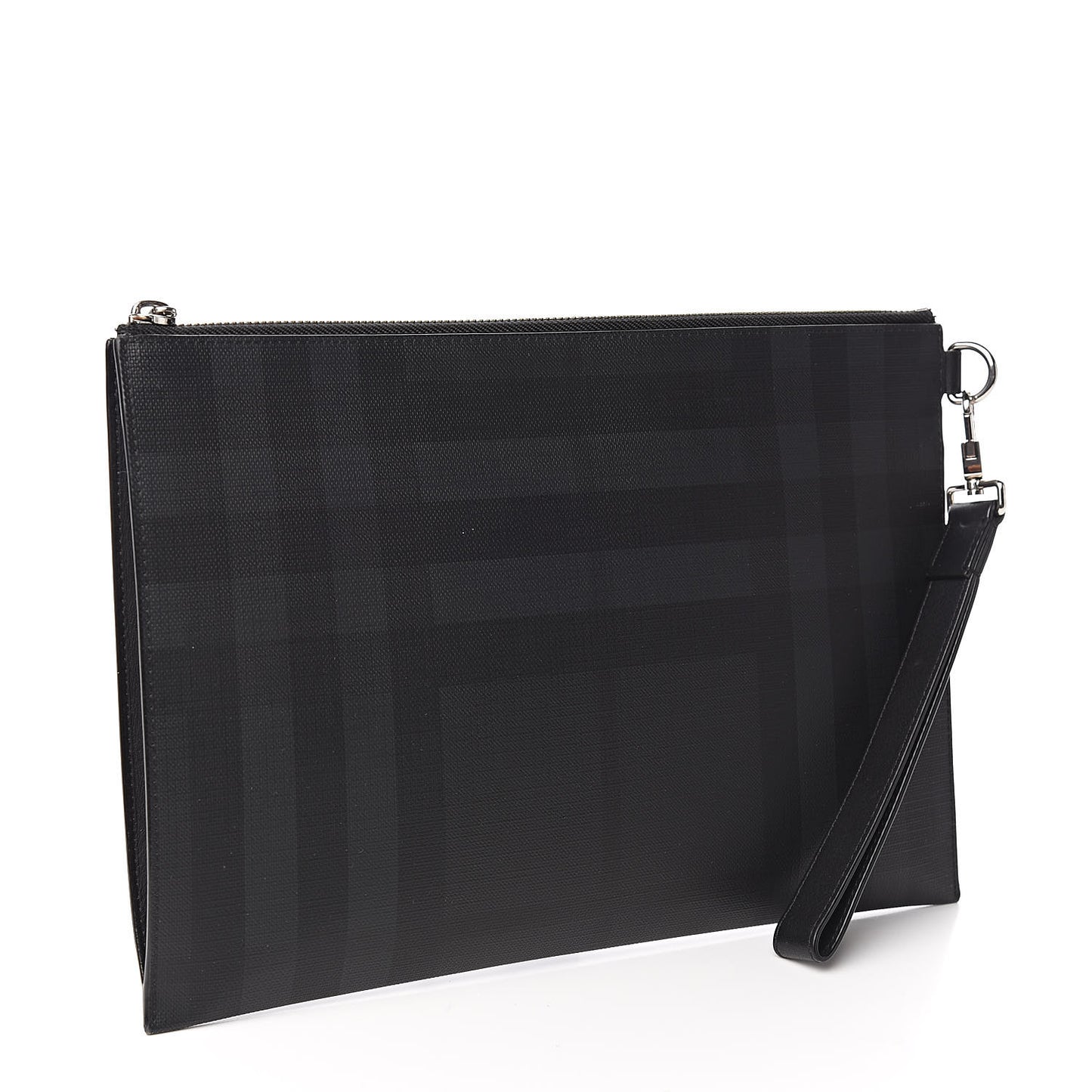 London Check Edin Zip Pouch Charcoal Grey