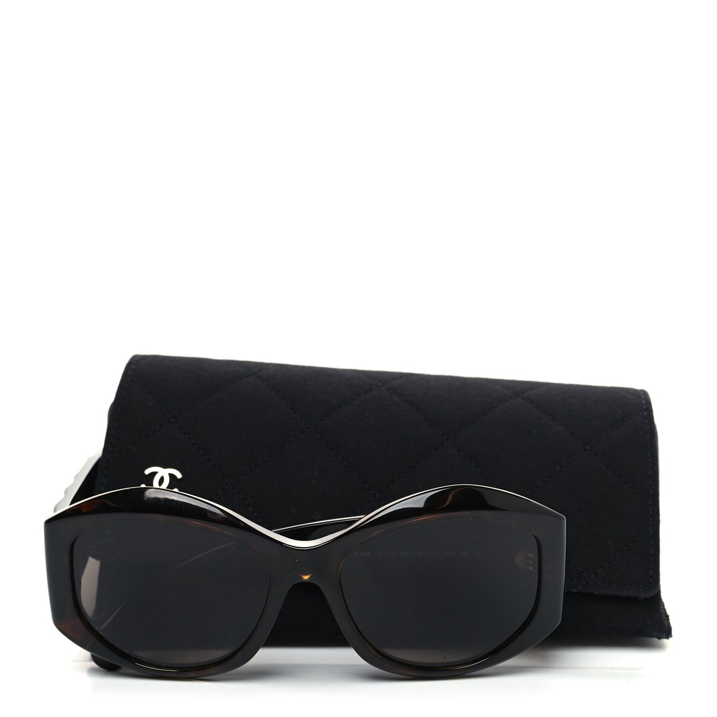 Acetate Quilted CC Sunglasses 5486 Tortoise