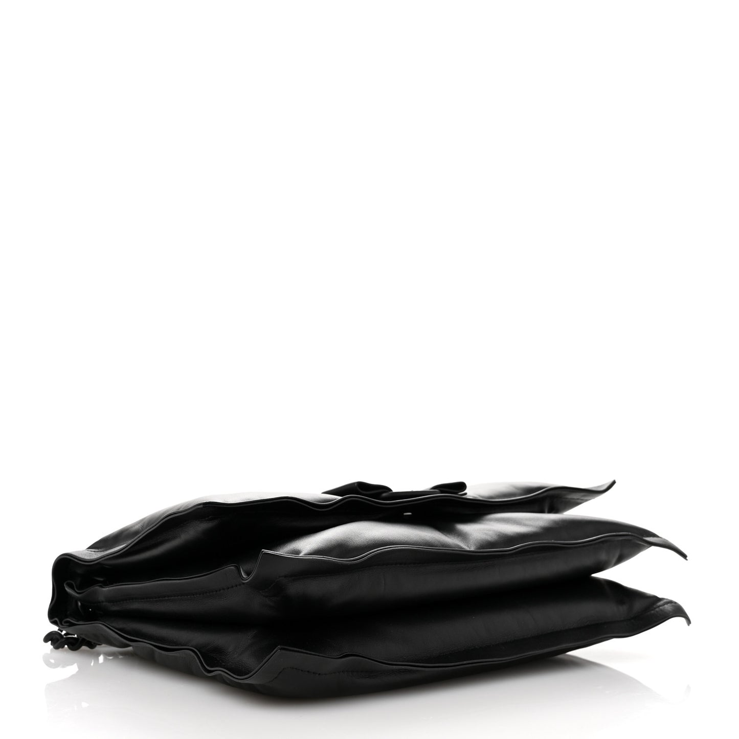 Calfskin Medium Viva Bow Shoulder Bag Black