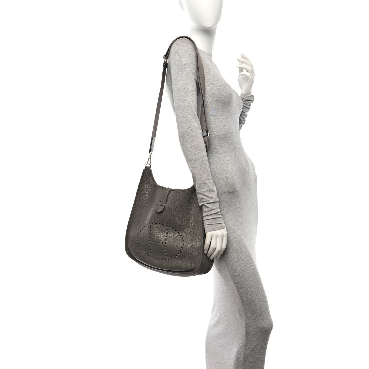 Hermes Taurillon Clemence Evelyne III GM Etoupe 2 of 11