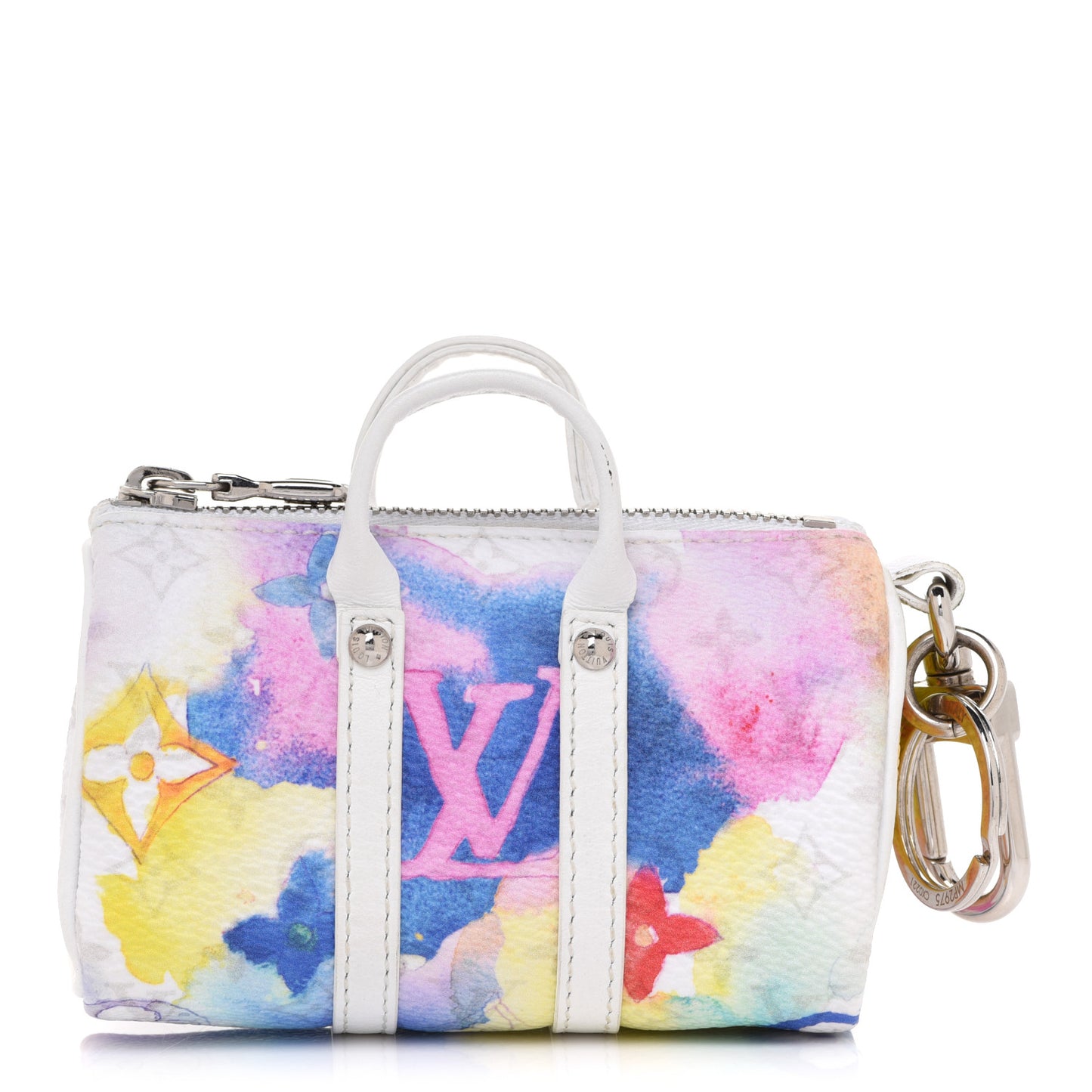 Monogram Watercolor Mini Keepall Bag Charm Key Holder Multicolor