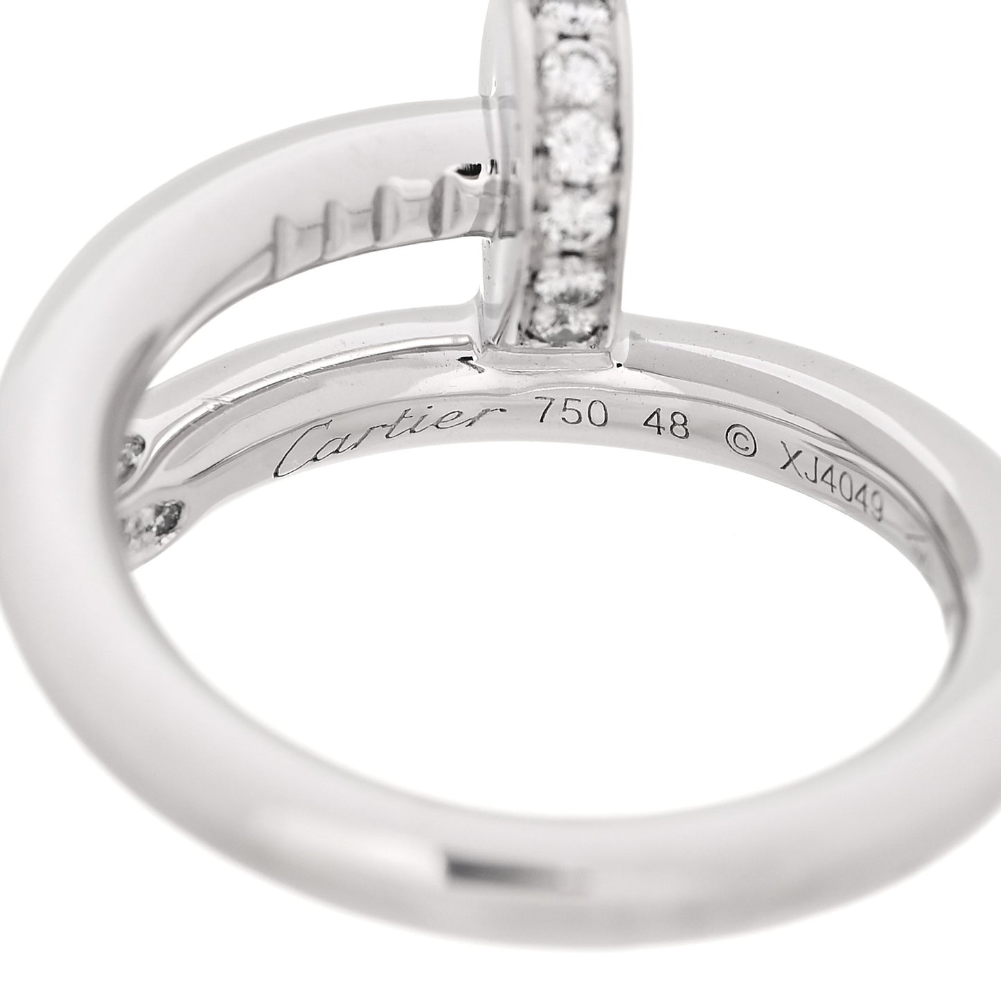 18K White Gold Diamond Juste Un Clou Ring 48 4.5