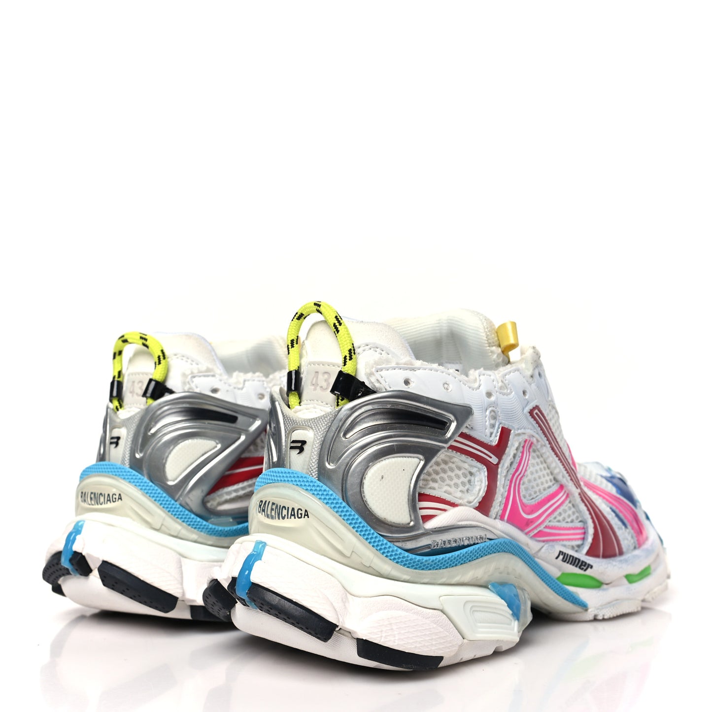 Mesh Rubber Distressed Mens Runner Sneakers 43 Multicolor