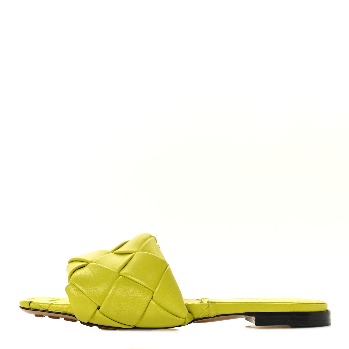 Nappa Maxi Intrecciato Lido Flat Sandals 37.5 Kiwi