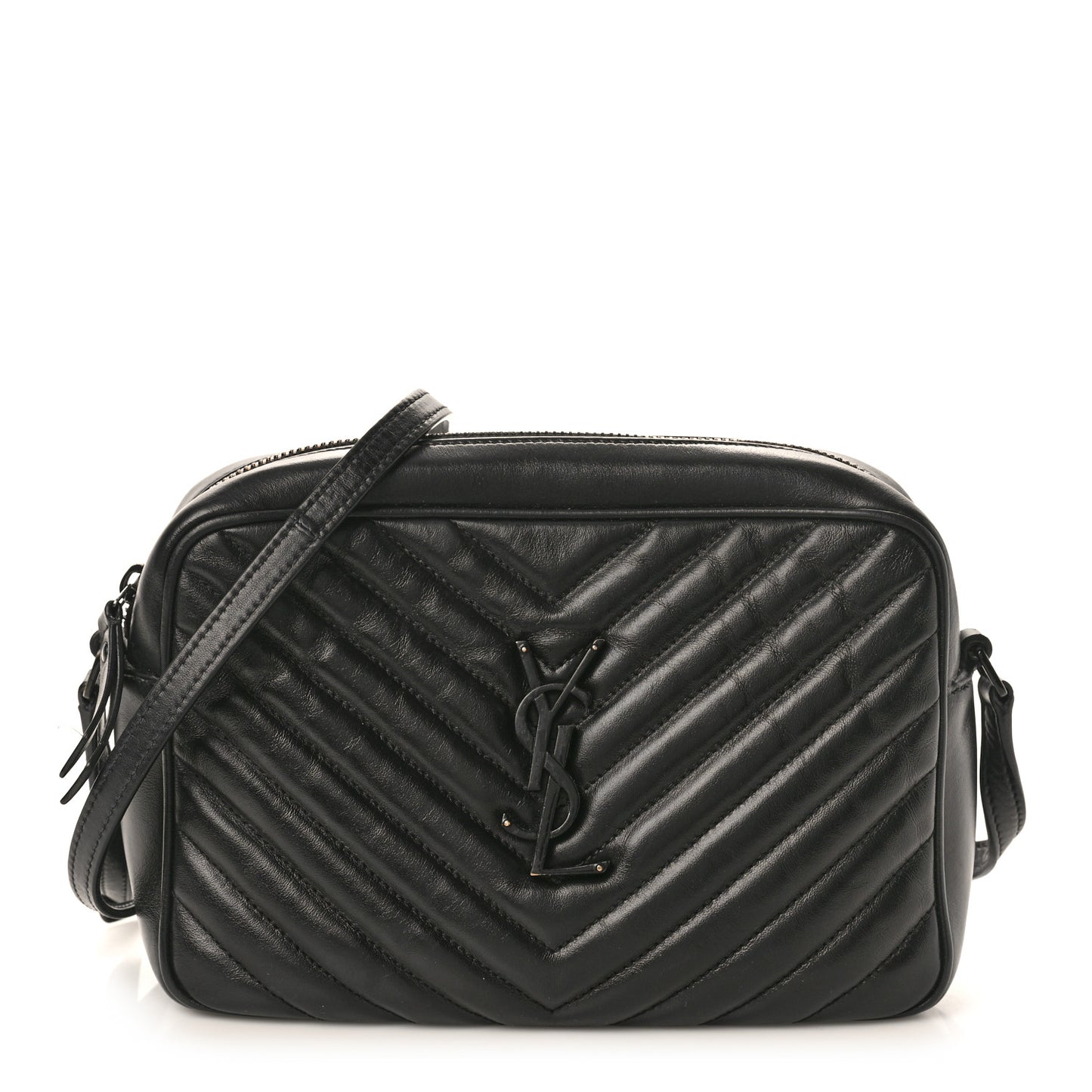 Calfskin Matelasse Monogram Monochrome Lou Camera Bag Black
