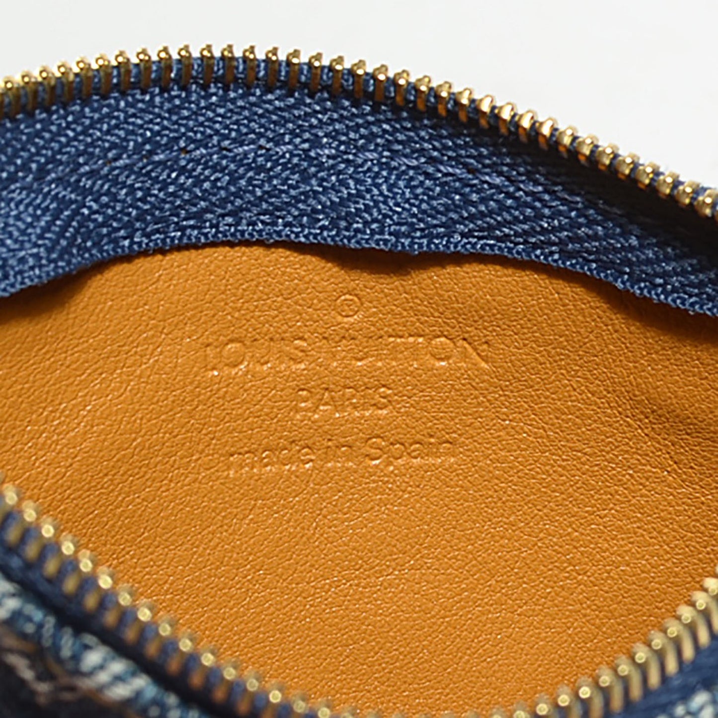 Monogram Denim Key Pouch Blue