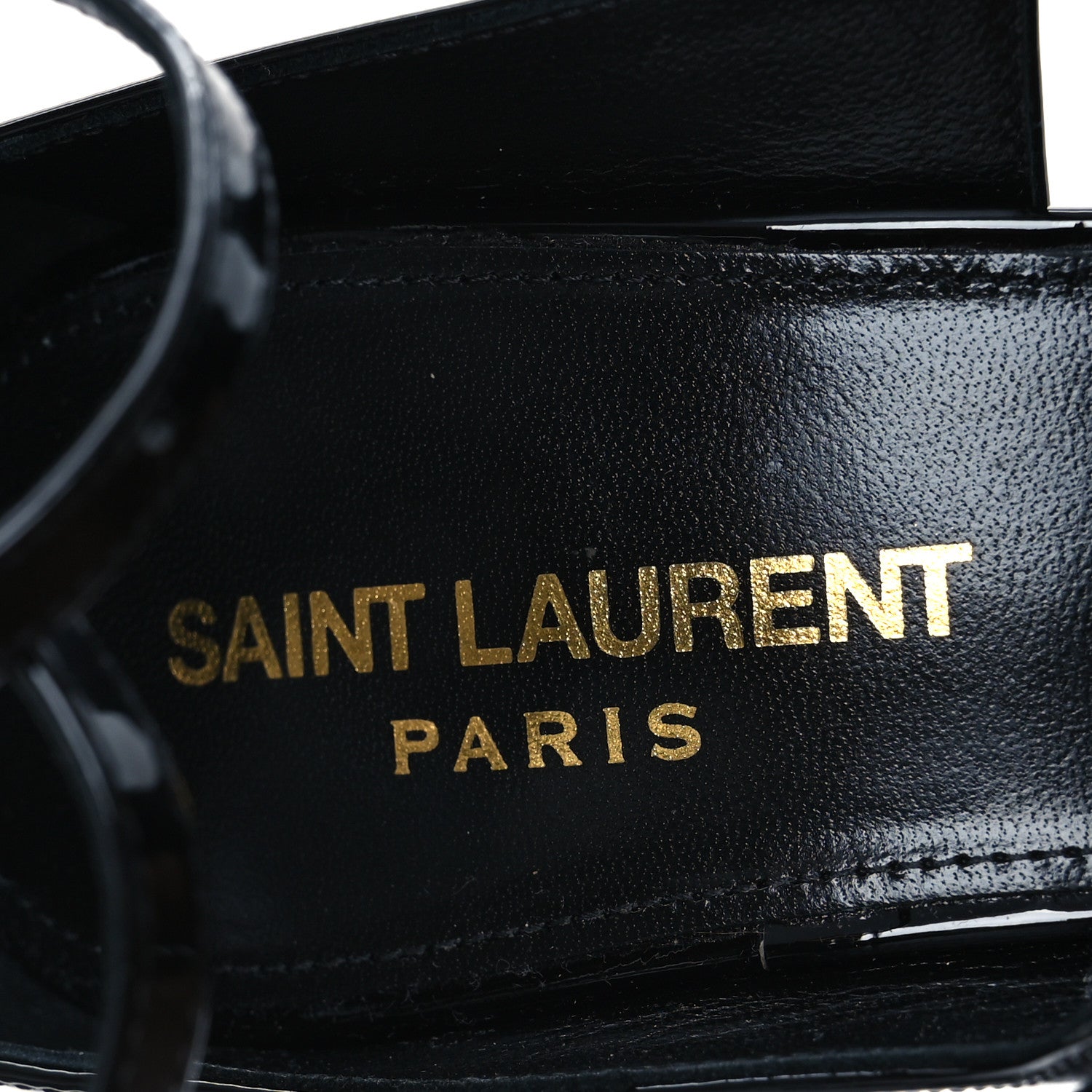Saint Laurent Patent Calfskin Dita 110 Sandals 38 Black 9 of 11